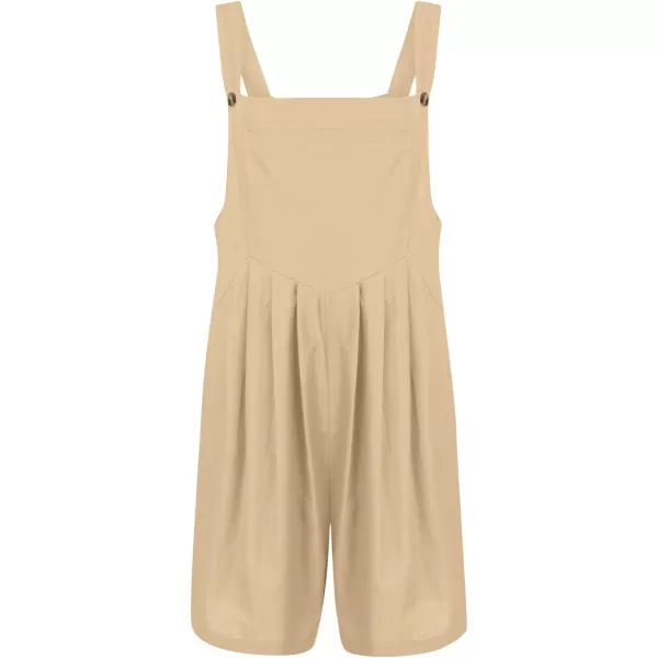 CHARTOU Women's Summer Casual Short Overall Cotton Linen Romper Shortalls Jumpsuit Shorts