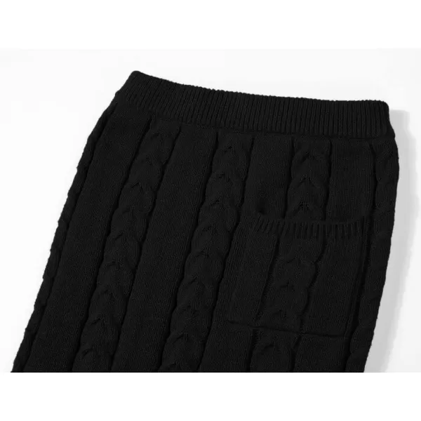 CHARTOU Women's Winter Chunky Cable Knit Long Skirt 2 Piece Outfit Sweater Sets