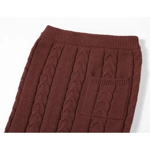 CHARTOU Women's Winter Chunky Cable Knit Long Skirt 2 Piece Outfit Sweater Sets