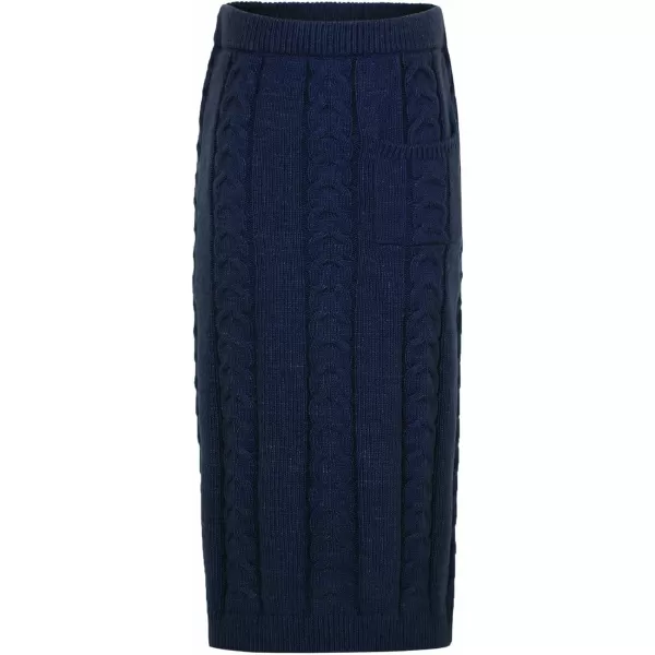 CHARTOU Women's Winter Chunky Cable Knit Long Skirt 2 Piece Outfit Sweater Sets