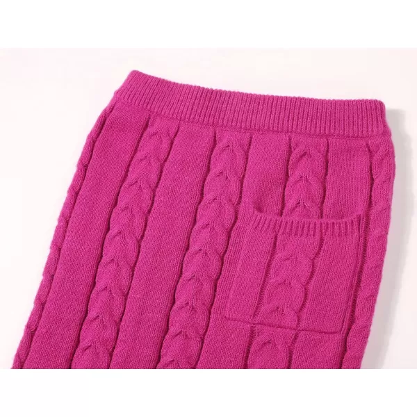 CHARTOU Women's Winter Chunky Cable Knit Long Skirt 2 Piece Outfit Sweater Sets