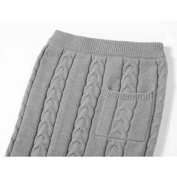 CHARTOU Women's Winter Chunky Cable Knit Long Skirt 2 Piece Outfit Sweater Sets