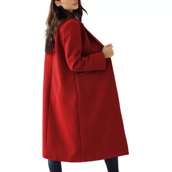 CHARTOU Women's Wool Blend Single-Row-Button Double Breasted Trench Coat
