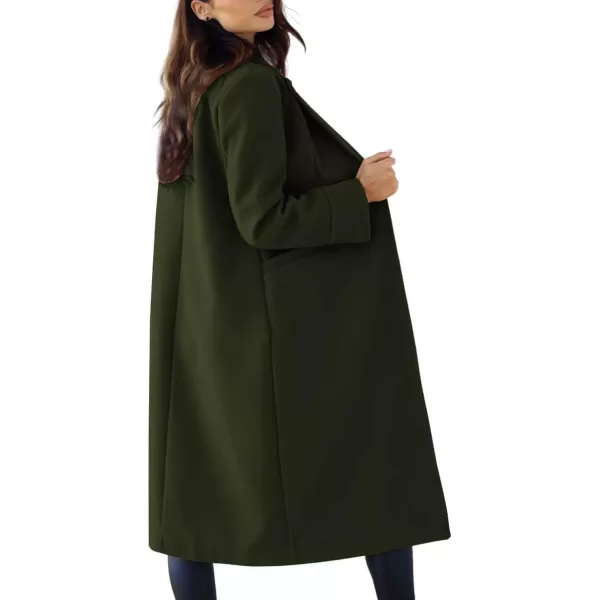 CHARTOU Women's Wool Blend Single-Row-Button Double Breasted Trench Coat