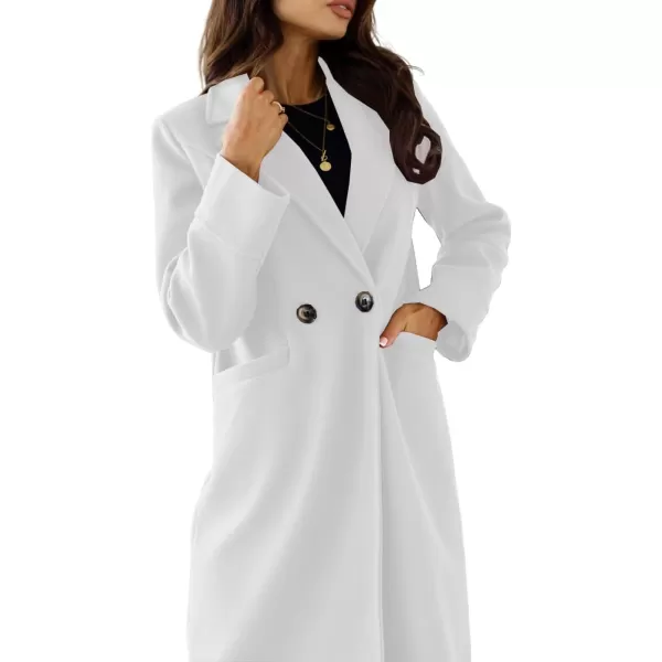 CHARTOU Women's Wool Blend Single-Row-Button Double Breasted Trench Coat