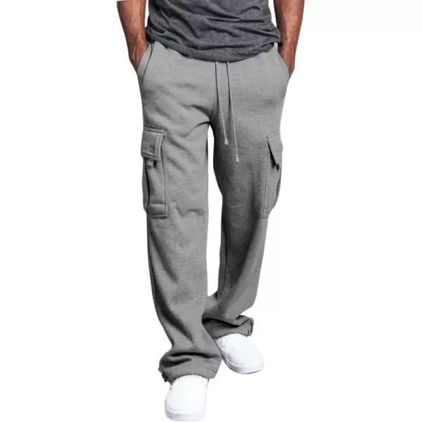CHARTOU Men Casual Straight Leg Elastic Waist Lounge Pants Cargo Sweatpants with Pockets Drawstring