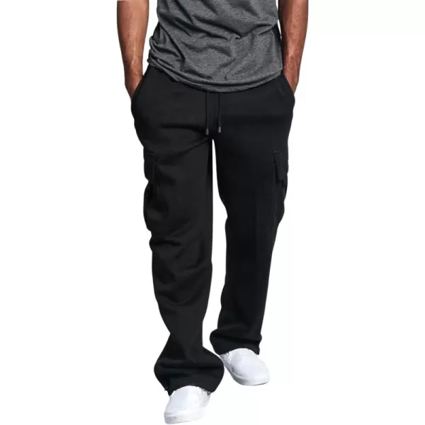 CHARTOU Men Casual Straight Leg Elastic Waist Lounge Pants Cargo Sweatpants with Pockets Drawstring