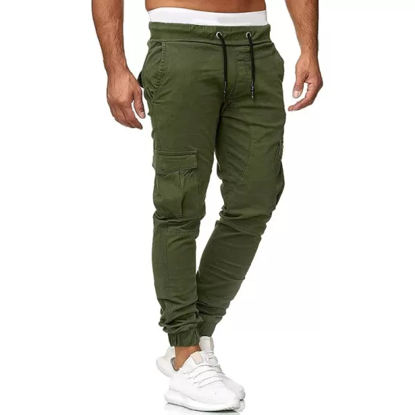 CHARTOU Men's Athletic Sweatpants Drawstring Elastic Waist Tapered Jogger Cargo Pants