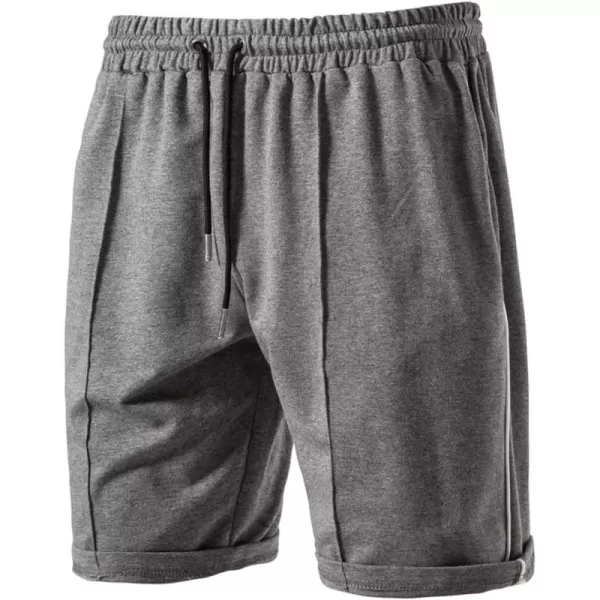 CHARTOU Men's Casual Elastic Waistband Drawstring Pleated Athletic Jersey Walk Shorts