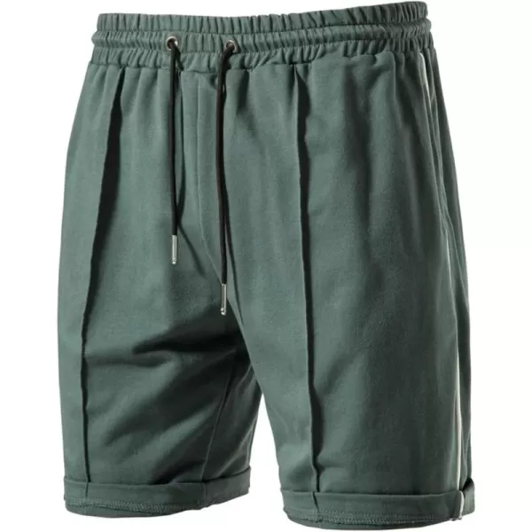 CHARTOU Men's Casual Elastic Waistband Drawstring Pleated Athletic Jersey Walk Shorts