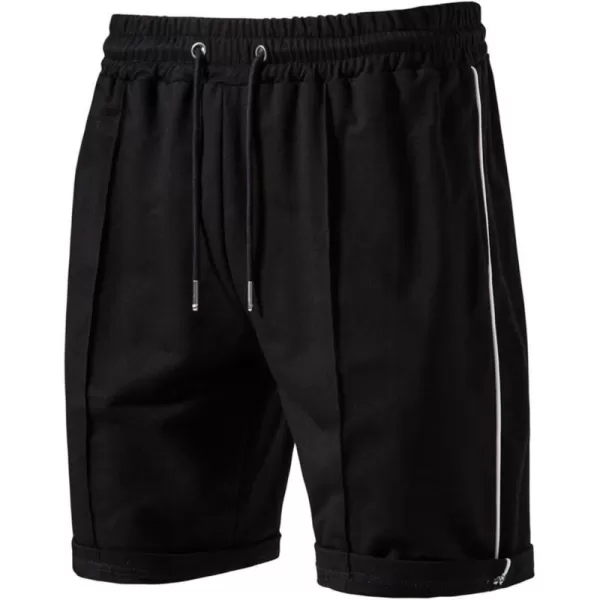 CHARTOU Men's Casual Elastic Waistband Drawstring Pleated Athletic Jersey Walk Shorts