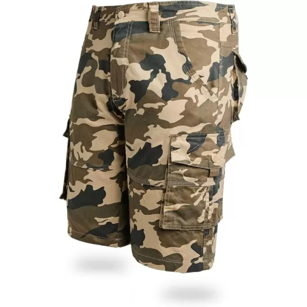 CHARTOU Men's Regular Fit Twill Cargo Shorts Outdoor Work Camo Multi-Pocket Shorts