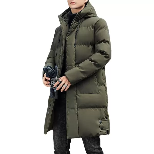CHARTOU Men's Winter Thermal Hooded Quilted Parka Waterproof Anorak Puffer Jacket Overcoat