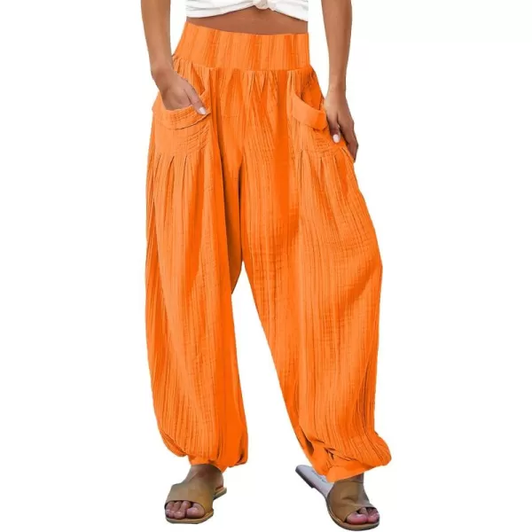 CHARTOU Summer Wide Leg Sweatpants Women Palazzo Pants Loose Elastic Waist Lounge Slacks Beach Pants with Pockets