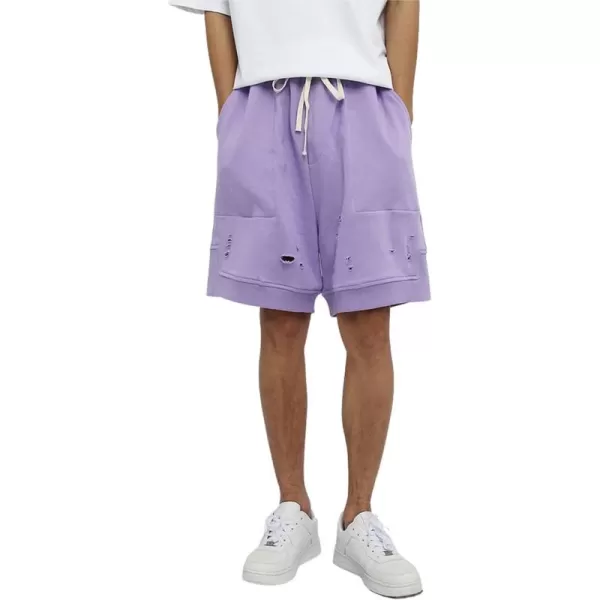 CHARTOU Unisex-Adult's Fashion Broken Drawstring Elastic Waist Cotton Casual Loose Athletic Shorts