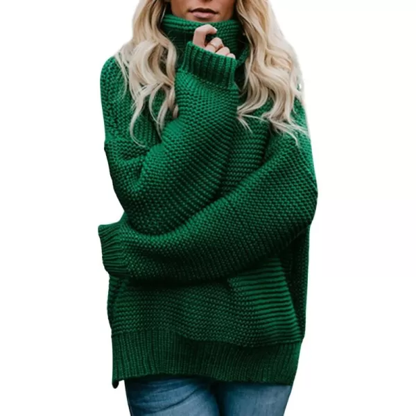 CHARTOU Women Chunky Knitted Turtleneck Sweater Oversized Cable Knit Sweater Pullover Warm Jumper Top