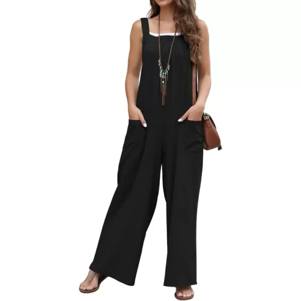 CHARTOU Women's Baggy Straight Wide-Leg Suspender Straps Bib Jumpsuit Overall Rompers