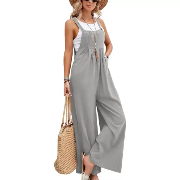 CHARTOU Women's Bib Overalls Sleeveless Loose Wide Leg Jumpsuits Rompers with Pockets