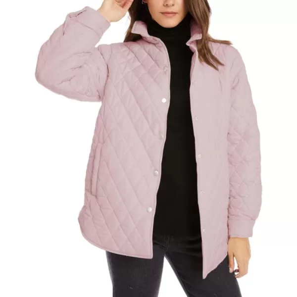 CHARTOU Women's Fall Winter Puffer Diamond-Quilted Button Up Shacket Lightweight Jacket Coat Outwear