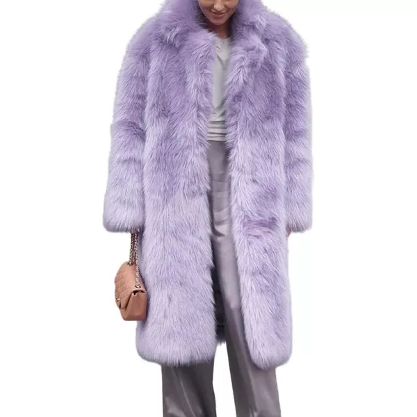 CHARTOU Women's Fluffy Faux Fur Overcoat Winter Warm Thicken Open Front Long Maxi Outwear