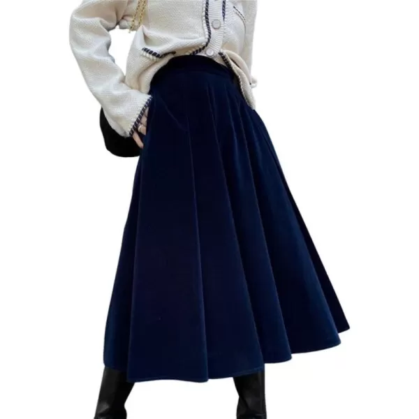 CHARTOU Women's High Waist Vintage Velvet Flared A-Line Winter Long Skirt