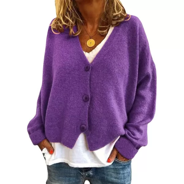 CHARTOU Women's Lightweight Button Down Knit Cardigan Sweater Jacket Knitwear