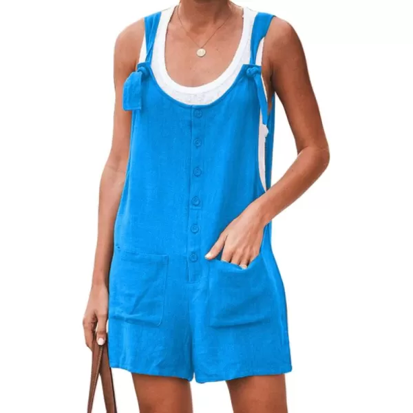CHARTOU Women's Loose Straps Shorts Romper Printed Suspender Bib Overalls Jumpsuit