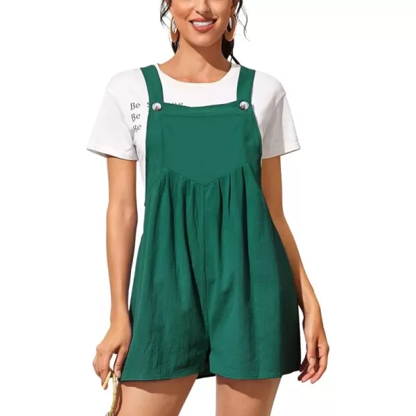 CHARTOU Women's Summer Casual Short Overall Cotton Linen Romper Shortalls Jumpsuit Shorts