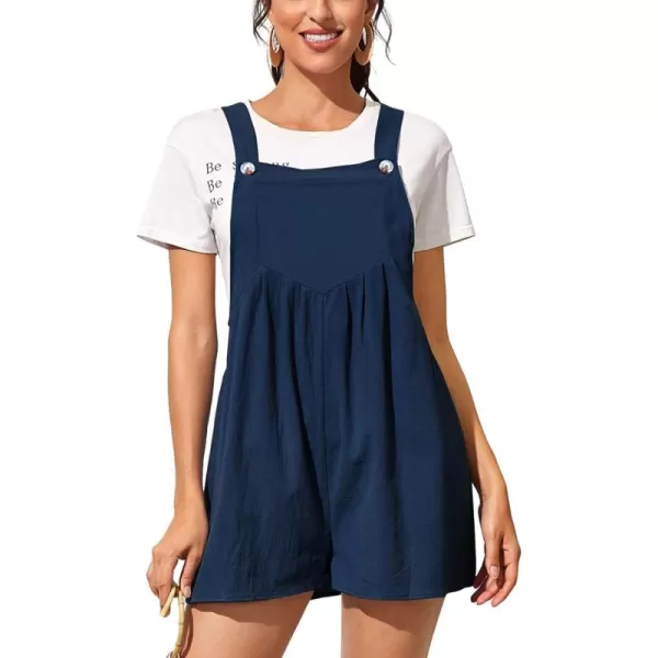 CHARTOU Women's Summer Casual Short Overall Cotton Linen Romper Shortalls Jumpsuit Shorts