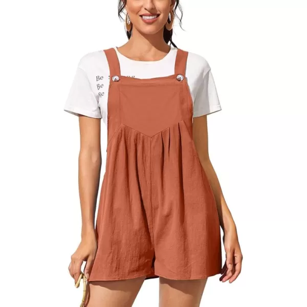 CHARTOU Women's Summer Casual Short Overall Cotton Linen Romper Shortalls Jumpsuit Shorts