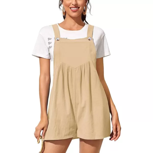 CHARTOU Women's Summer Casual Short Overall Cotton Linen Romper Shortalls Jumpsuit Shorts