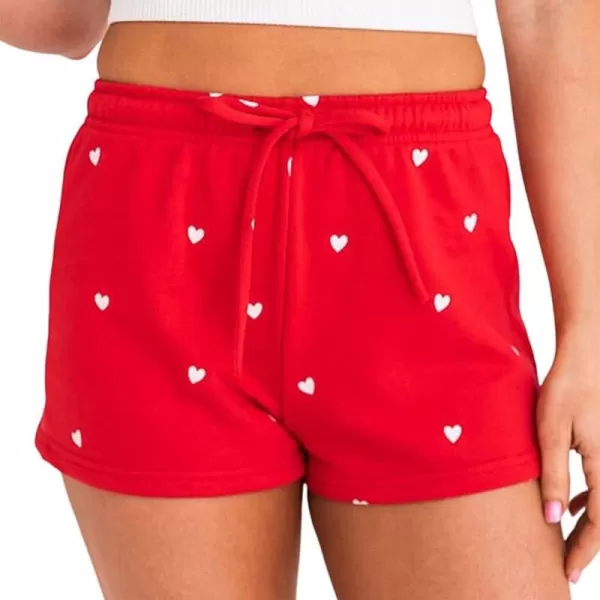 CHARTOU Women's Summer Drawstring Waist Cute Heart Print Casual Comfy Lounge Shorts