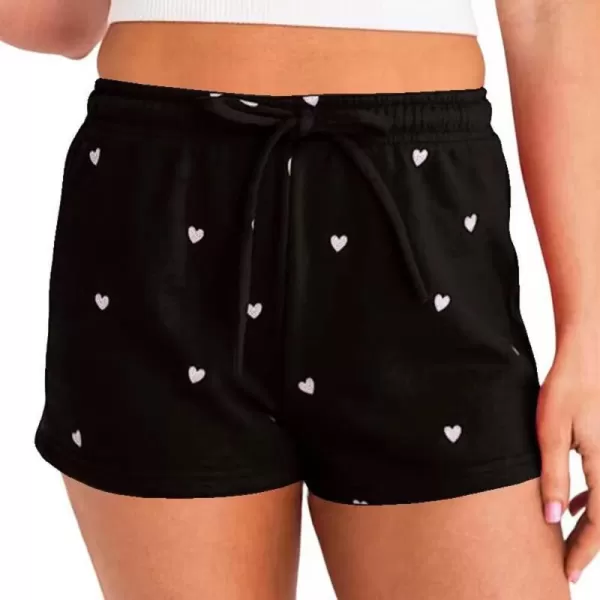 CHARTOU Women's Summer Drawstring Waist Cute Heart Print Casual Comfy Lounge Shorts