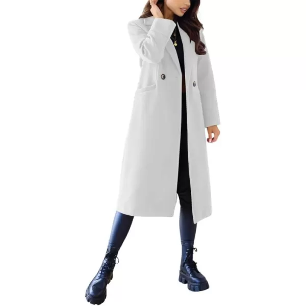 CHARTOU Women's Wool Blend Single-Row-Button Double Breasted Trench Coat