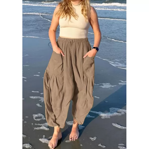 CHARTOU Boho Wide Leg Palazzo Pants for Women Casual Drawstring Pants Beach Flowy Summer Pants Gauze Lounge