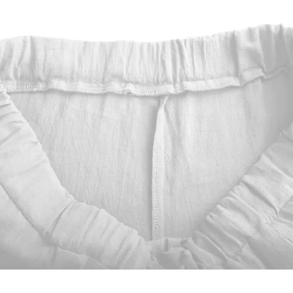 CHARTOU Men Casual Drawstring Cotton Linen Pants Beach Yoga Wide Leg Lounge Pants Palazzo Trousers Elastic Waist Loose Slacks