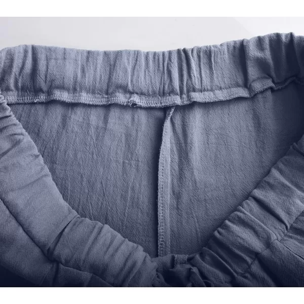 CHARTOU Men Casual Drawstring Cotton Linen Pants Beach Yoga Wide Leg Lounge Pants Palazzo Trousers Elastic Waist Loose Slacks