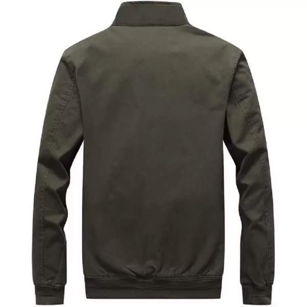 CHARTOU Men's Basic Stand Collar Harrington Military Cargo Short Scooter Bomber Jacket