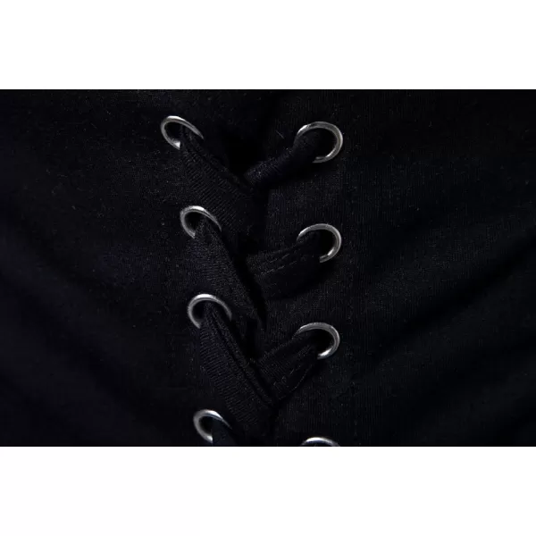 CHARTOU Men's Comfy Round Neck Asymmetrical Lace Up Short Sleeve Tee Shirt