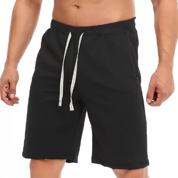 CHARTOU Men's Summer Drawstring Waist Wide Leg Knee-Length Athletic Sweat Shorts