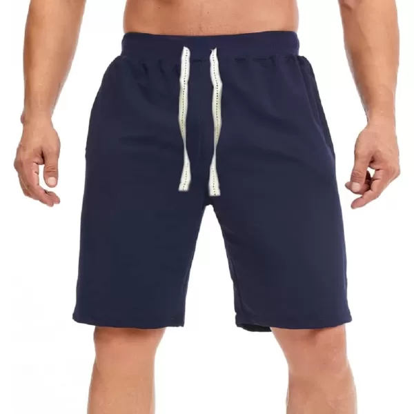 CHARTOU Men's Summer Drawstring Waist Wide Leg Knee-Length Athletic Sweat Shorts