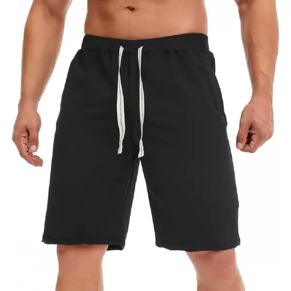 CHARTOU Men's Summer Drawstring Waist Wide Leg Knee-Length Athletic Sweat Shorts
