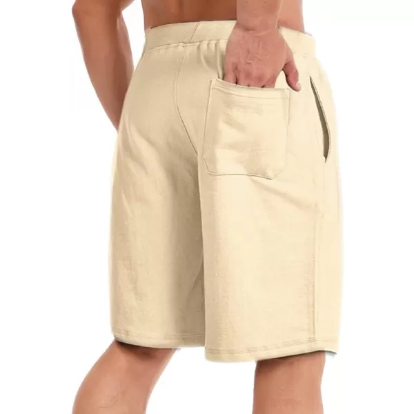 CHARTOU Men's Summer Drawstring Waist Wide Leg Knee-Length Athletic Sweat Shorts