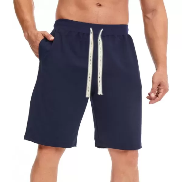 CHARTOU Men's Summer Drawstring Waist Wide Leg Knee-Length Athletic Sweat Shorts