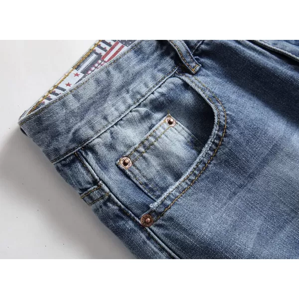 CHARTOU Men's Vintage Washed Distressed Broken Ripped Classic Fit Denim Jean Shorts with Holes