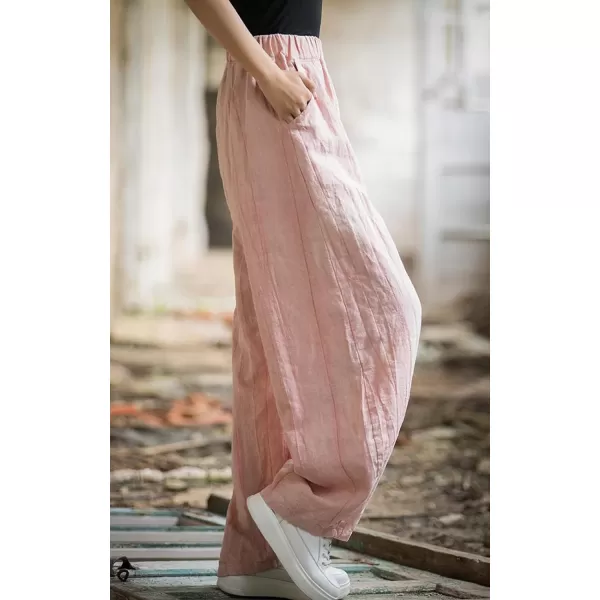 CHARTOU Vintage Cotton Linen Pants Women Wide Leg Pants Palazzo Pants Summer Lantern Beach Pants