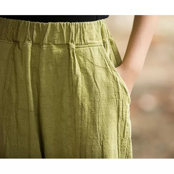 CHARTOU Vintage Cotton Linen Pants Women Wide Leg Pants Palazzo Pants Summer Lantern Beach Pants