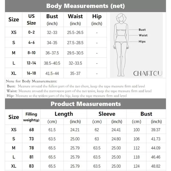 CHARTOU Women Puffer Jacket Lightweight Winter Coat Casual Full Zip Down Jacket Parka Insulated Jacket Overcoat