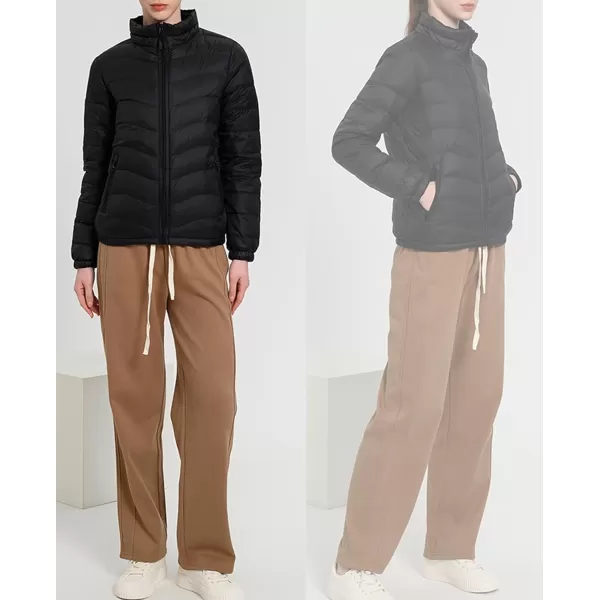 CHARTOU Women Puffer Jacket Lightweight Winter Coat Casual Full Zip Down Jacket Parka Insulated Jacket Overcoat