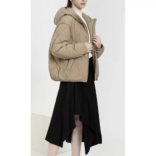 CHARTOU Women Warm Down Jacket Winter Parka Coat Thicken Puffer Jacket Quilted Hooded Full Zip Outdoor Overcoat